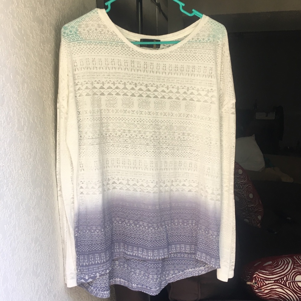 White to Blue Ombré long sleeved top